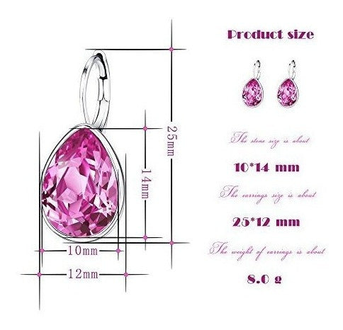 Pendientes de aro Belleza Elegante Cristales de gota de agua