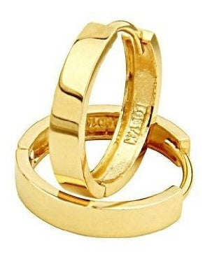 Aretes tipo argolla de oro de 14 k
