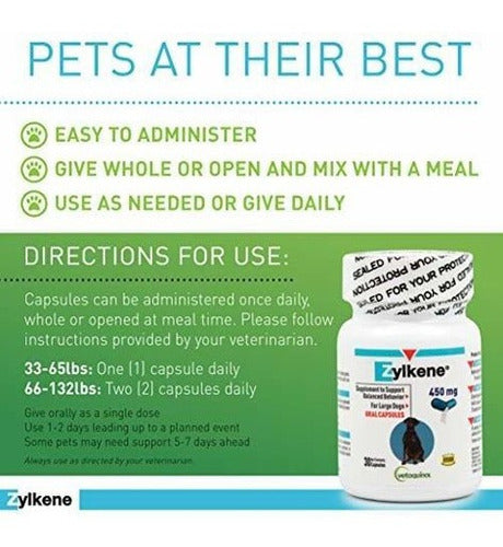 Vetoquinol Zylkene Cápsulas De Apoyo Conductual Para Perros