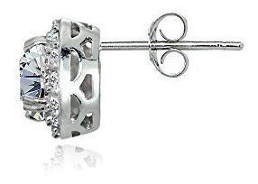 Pendientes De Aro De Halo De Plata Esterlina