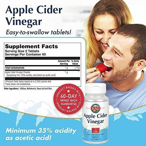 Cápsulas De Vinagre De Sidra Kal De Manzana, 500 Mg, 120