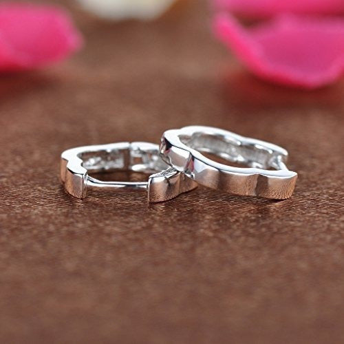 Pendientes Infinite U Huggie Plata de Ley 925 Pequeño Aro