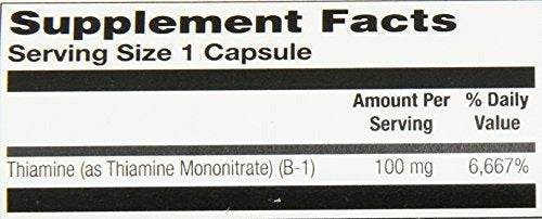 Suplemento Solaray B-1, 100 Mg, 100 Unidades