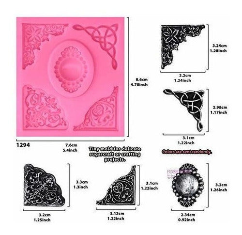 Funshowcase Cameo With Curlicues Scroll Fondant Molde