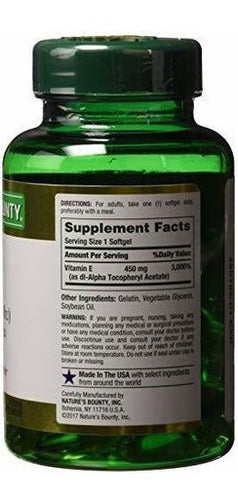 Las Píldoras Y El Suplemento De La Vitamina E De Nature's