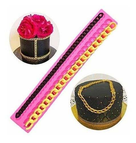 Palksky Diamond Silicona Fondant Cadena Molde Bolsa Monedero