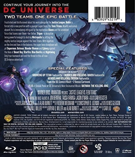 Liga de la Justicia Vs Jóvenes Titanes blue ray