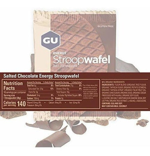 Gu Energy Stroopwafel Waffle Nutrición Deportiva, Chocolate