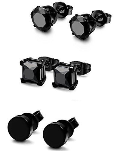 Pares De Aretes De Acero Inoxidable