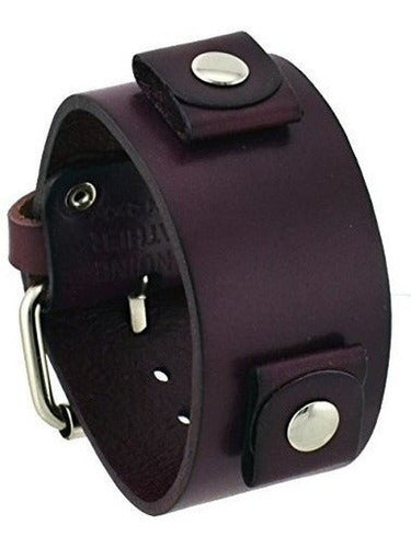 Unisex Banda de reloj de pulsera con puño de cuero ancho