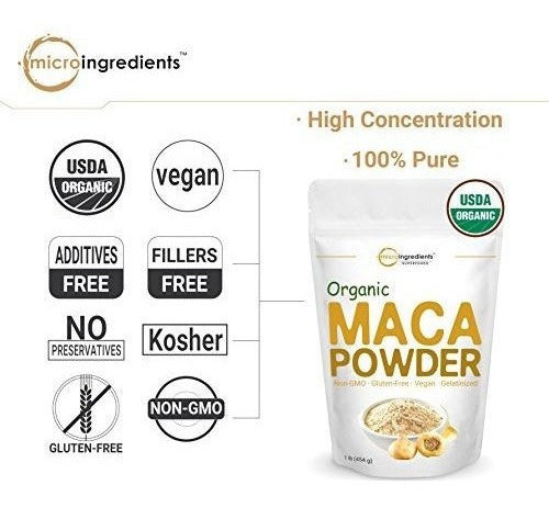 Maca Orgánico Peruano Puro, 1 Libra, Gelatinizado