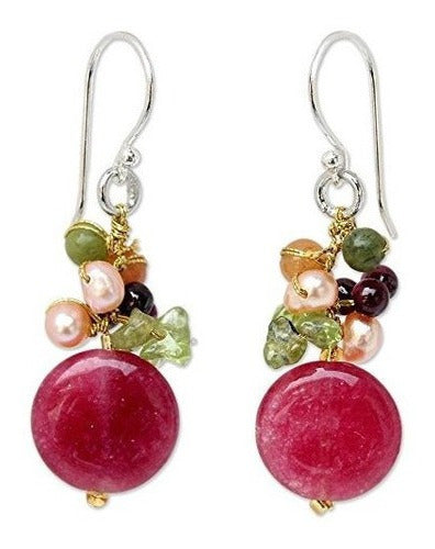 Pendientes De Racimo De Plata Esterlina Con Perlas