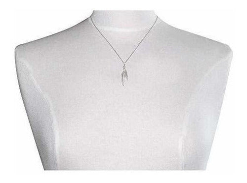 Collar De Plata Esterlina Con Dos Plumas