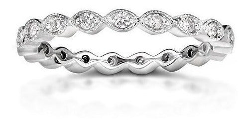 Anillo de diamantes 1/3 quilate en oro blanco 14K