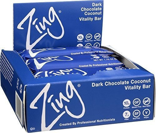 Barra de proteína a base de plantas Zing Coco de chocolate