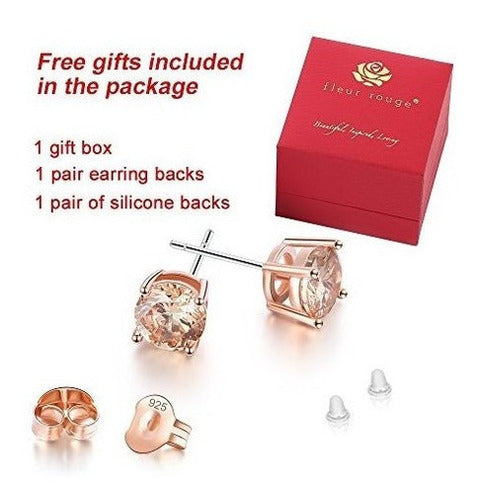 Pendientes De Botón Con Corte Brillante