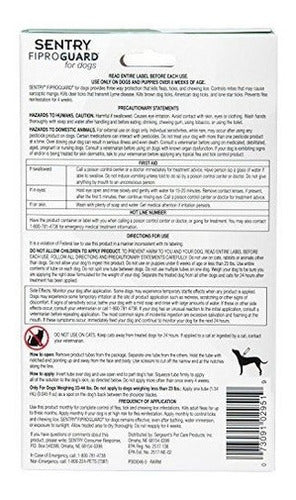 Sentry Fiproguard Para Perros Prevención De Pulgas