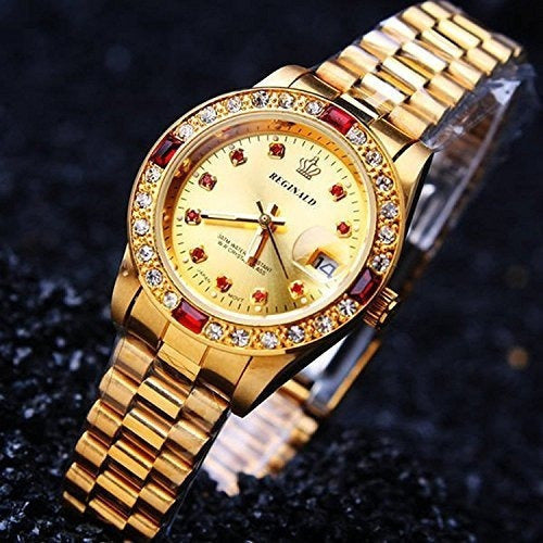 Relojes Unisex De Lujo Diamantes De Oro Relojes Cuarzo