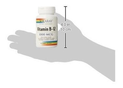 Suplemento De Pastillas Solaray B 12, 1000 Mcg, 90 Pastillas