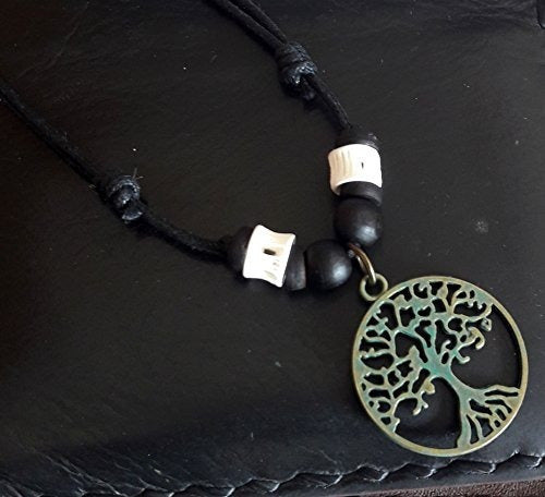 Celtic Tree Of Life Colgante De Collar De Madera Con Cuentas