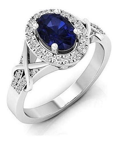 Anillo De Compromiso De Halo Nupcial Con Diamantes De Talla