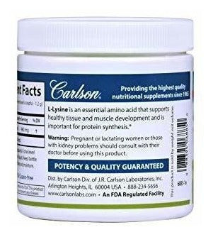 Carlson L-lysine Powder 960 Mg, Aminoácido (100 g)