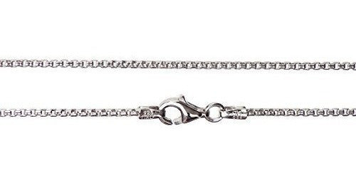 Collar De Cadena De Caja Redonda De Plata Esterlina 925 De