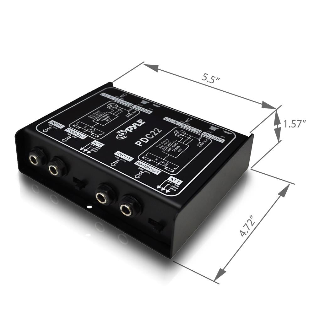 Caja Directa de audio de inyección dual PYLE-PRO PDC22