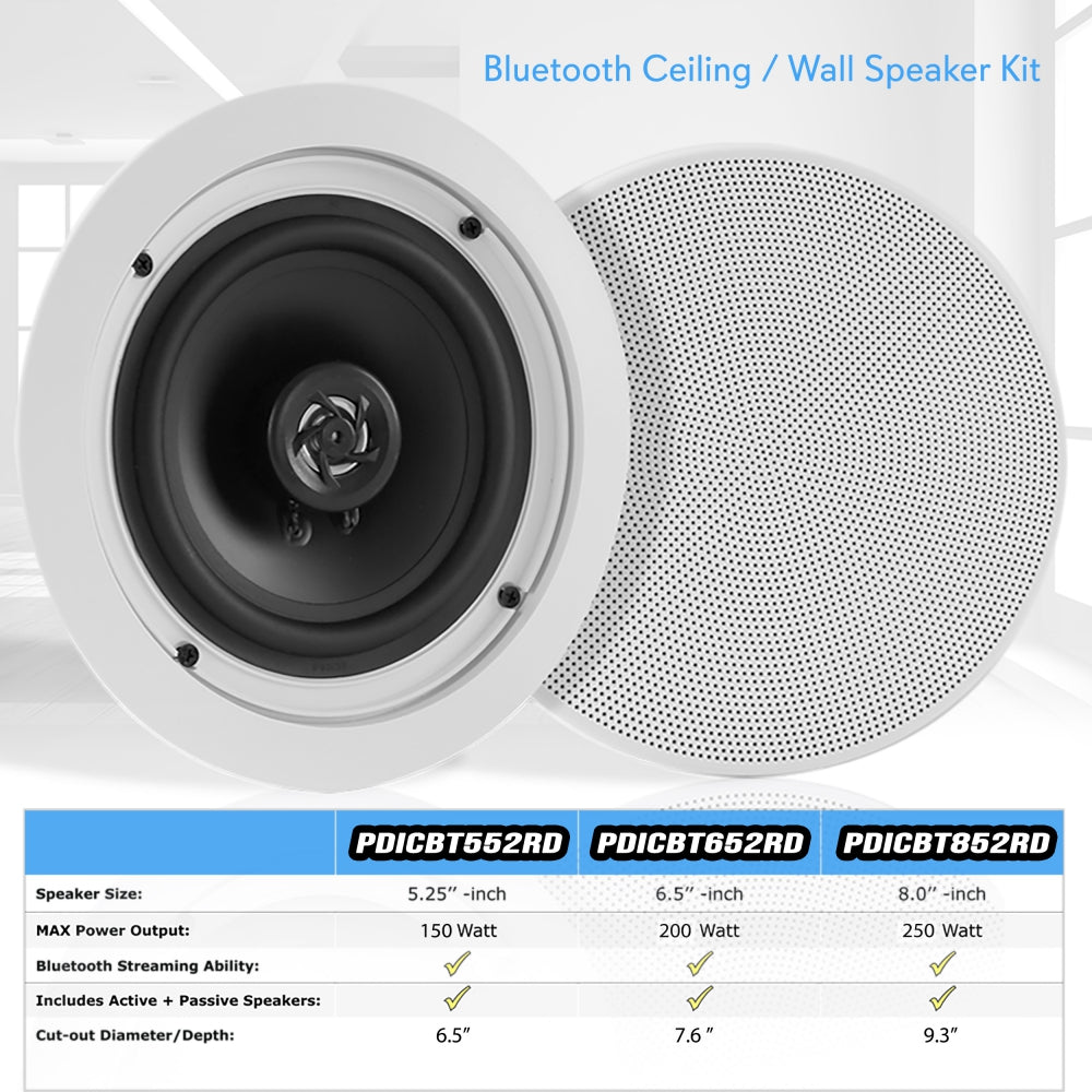 Parlantes o Altavoces de techo y pared PYLE-HOME PDICBT552RD