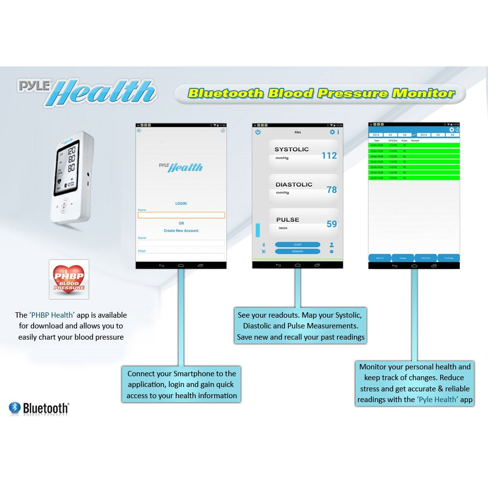 Monitor de presión arterial PYLE-HEALTH PHBPB16TL