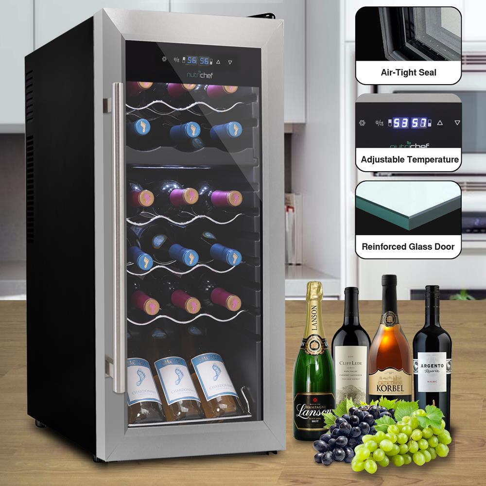 Refrigerador de vino 18 botellas NUTRICHEF PKCWCDS185