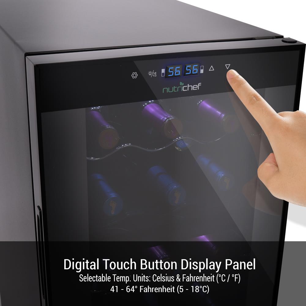 Refrigerador de vino color negro NUTRICHEF PKCWCDS188