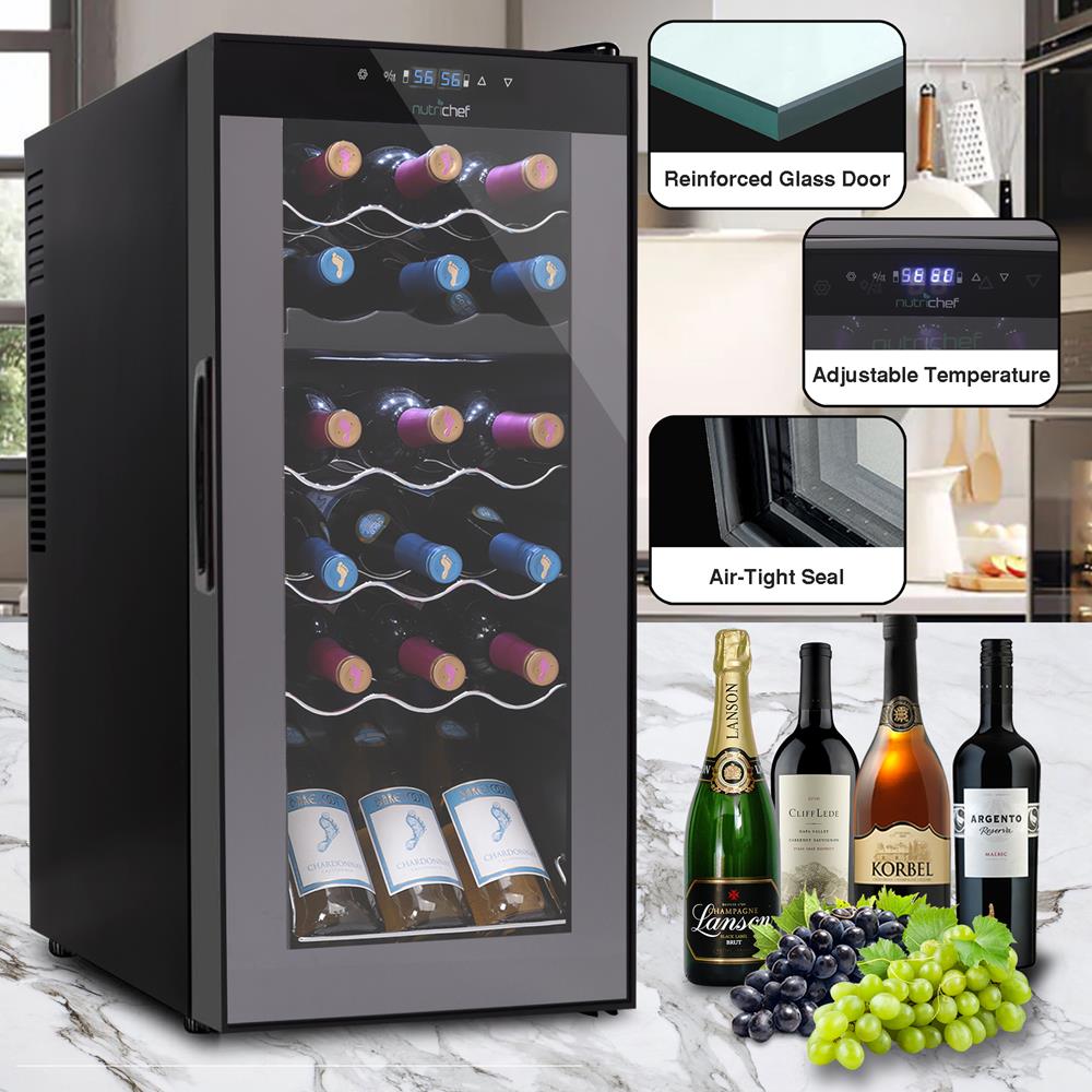 Refrigerador de vino color negro NUTRICHEF PKCWCDS188