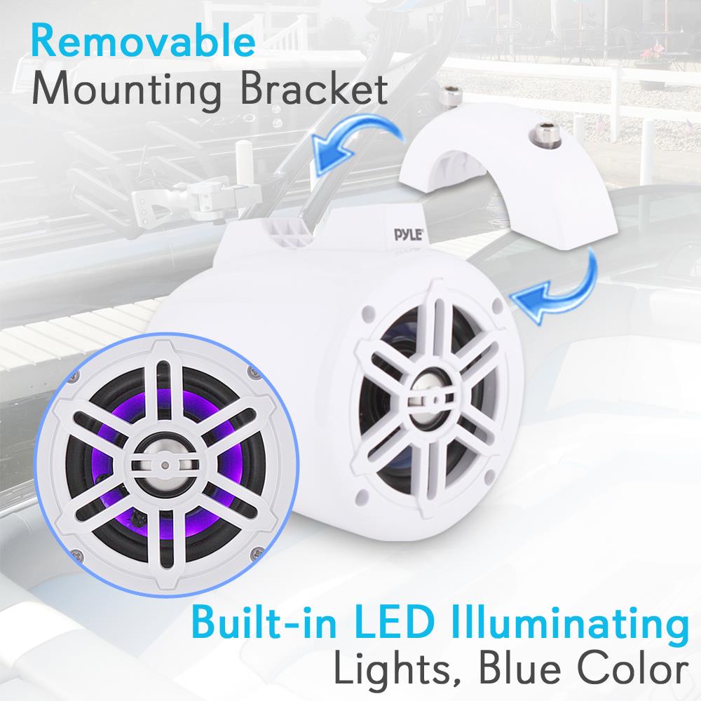 Parlantes o Altavoz de torre marina blanco PYLE PLMRLEWB47WB