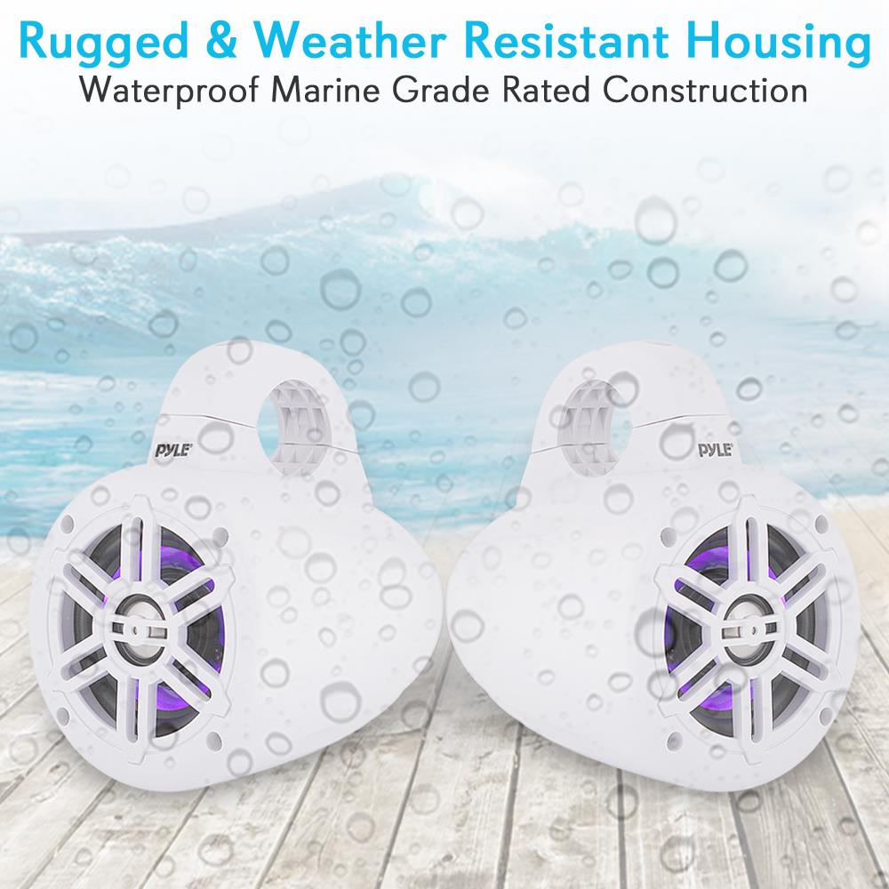 Parlantes o Altavoz de torre marina blanco PYLE PLMRLEWB47WB