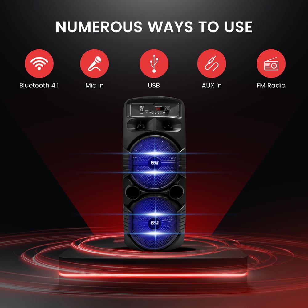 Altavoz portátil con Bluetooth dual 600 W para exteriores