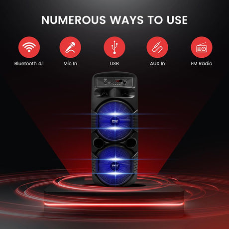 Altavoz portátil con Bluetooth dual 600 W para exteriores