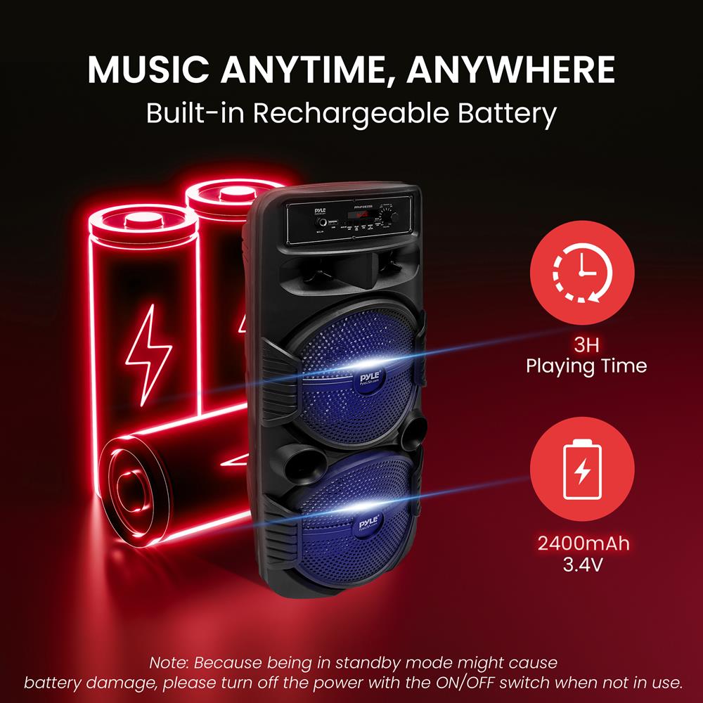 Altavoz portátil con Bluetooth dual 600 W para exteriores