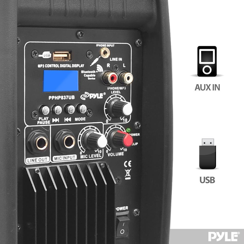 Parlantes Portátiles de altavoz negro PYLE-PRO PPHP837UB