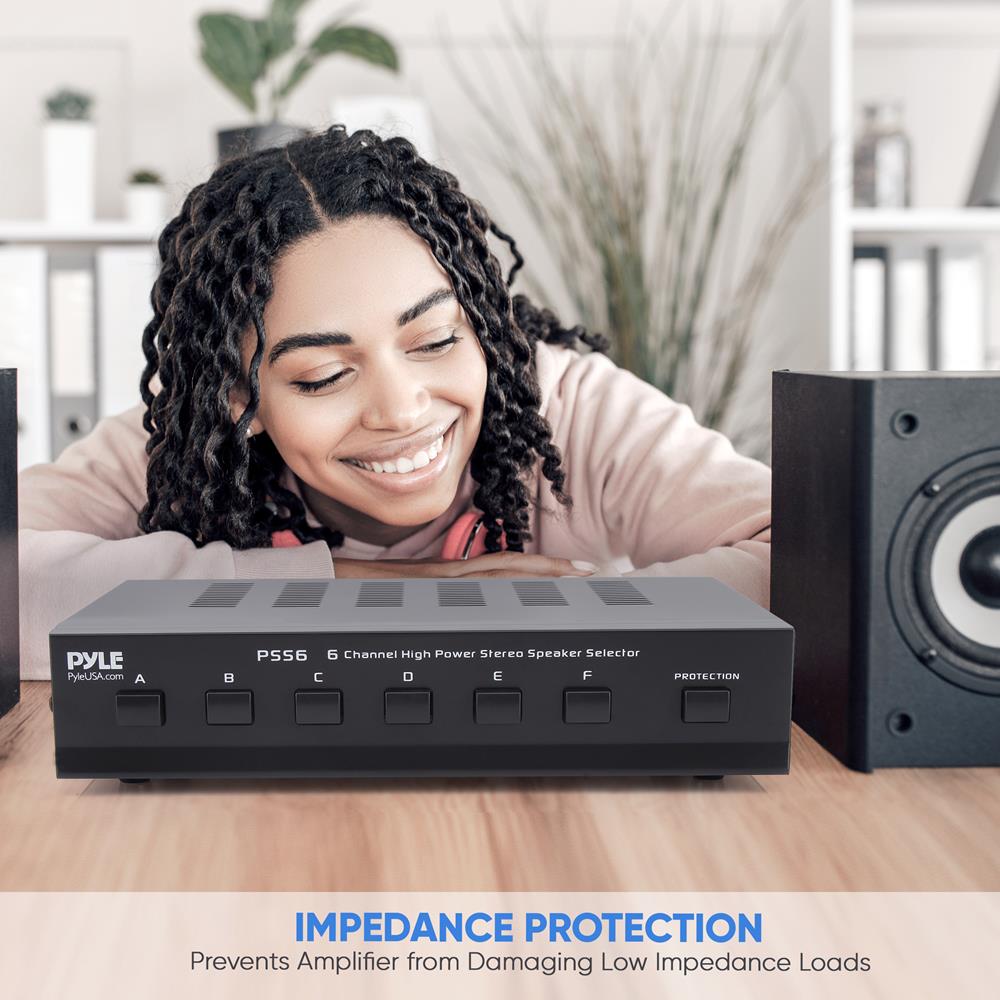 Selector de altavoces estéreo color negro PSS6