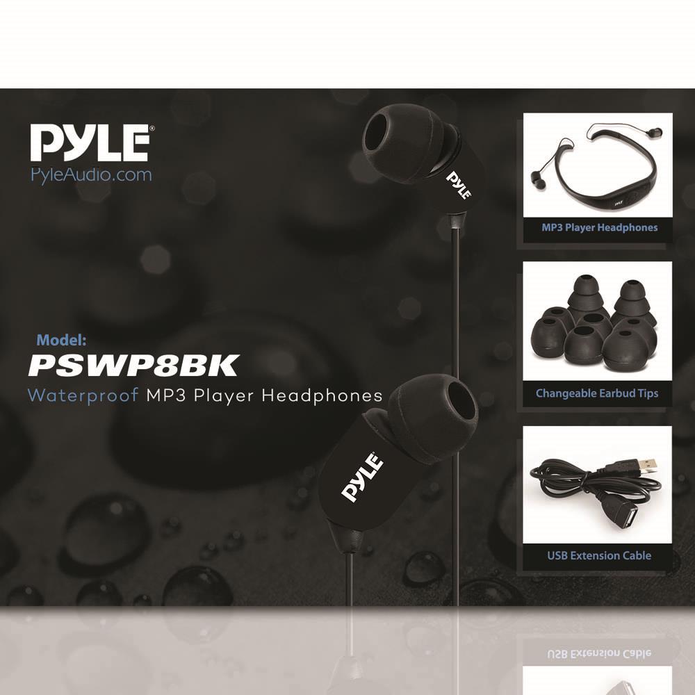 Reproductor Portátil de 8GB impermeable PYLE-SPORT PSWP8BK