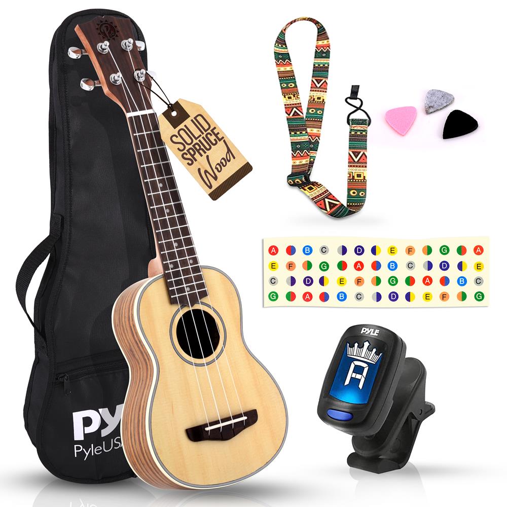 Ukelele soprano de madera maciza PYLE-PRO PUKT6580