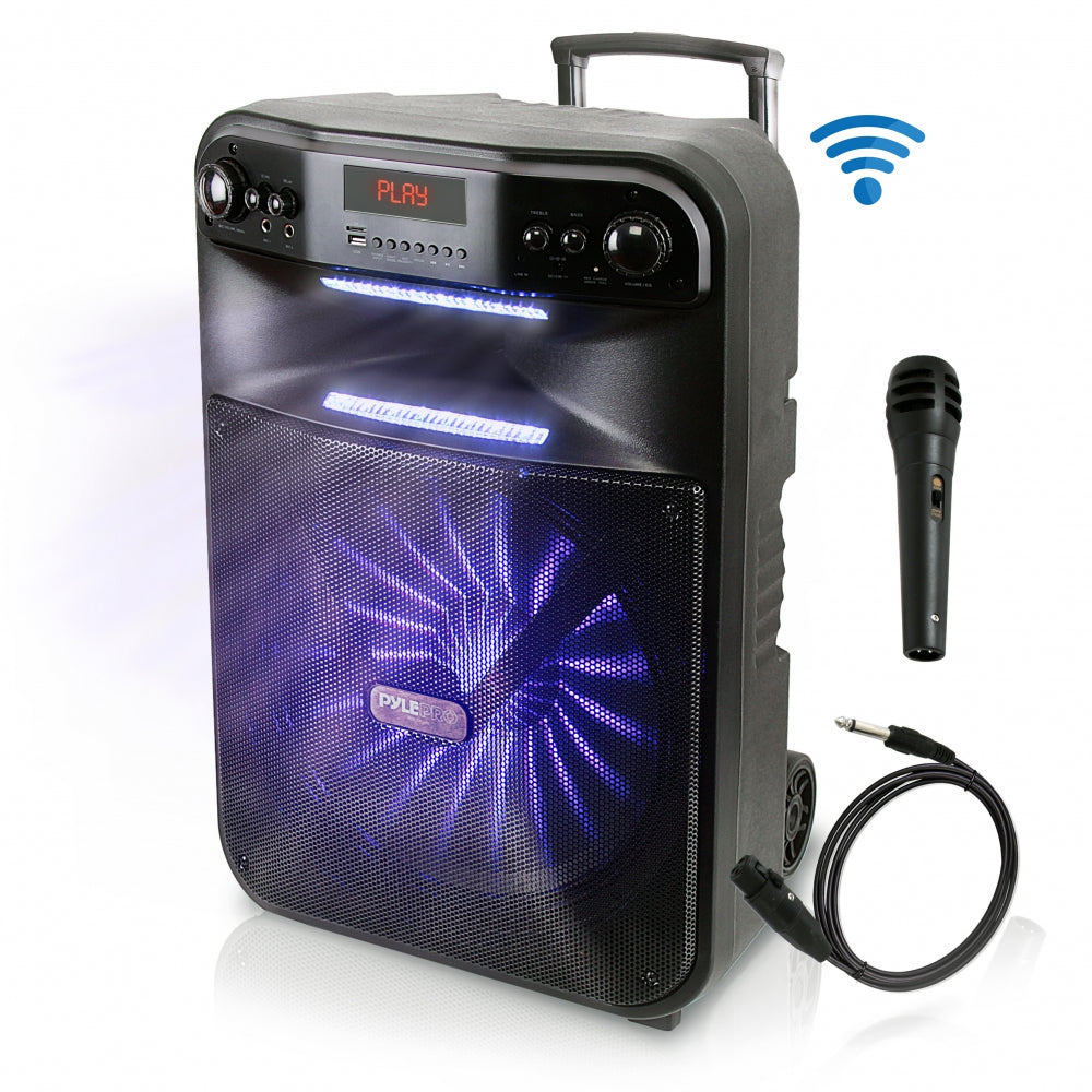 Parlante Portátil y micrófono PA negro PYLE-PRO PWMA447BT
