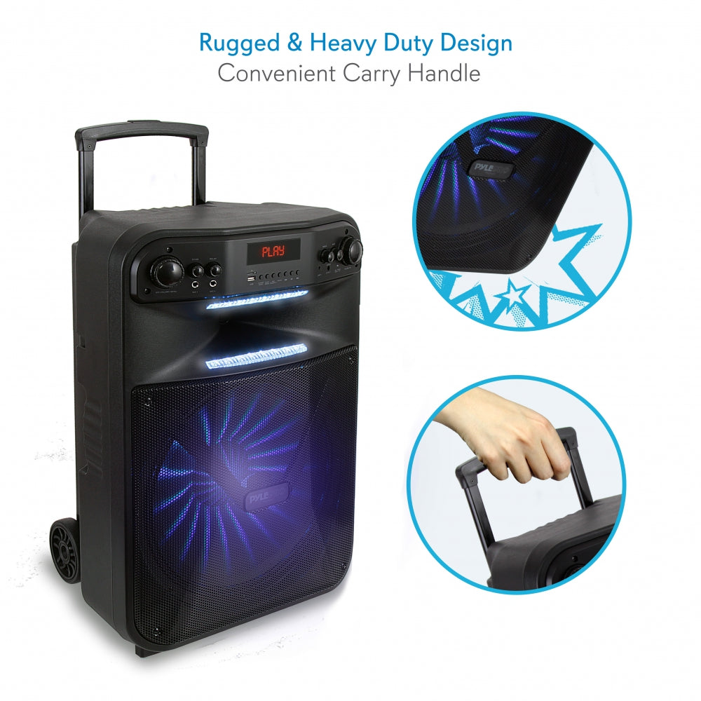 Parlante Portátil y micrófono PA negro PYLE-PRO PWMA447BT