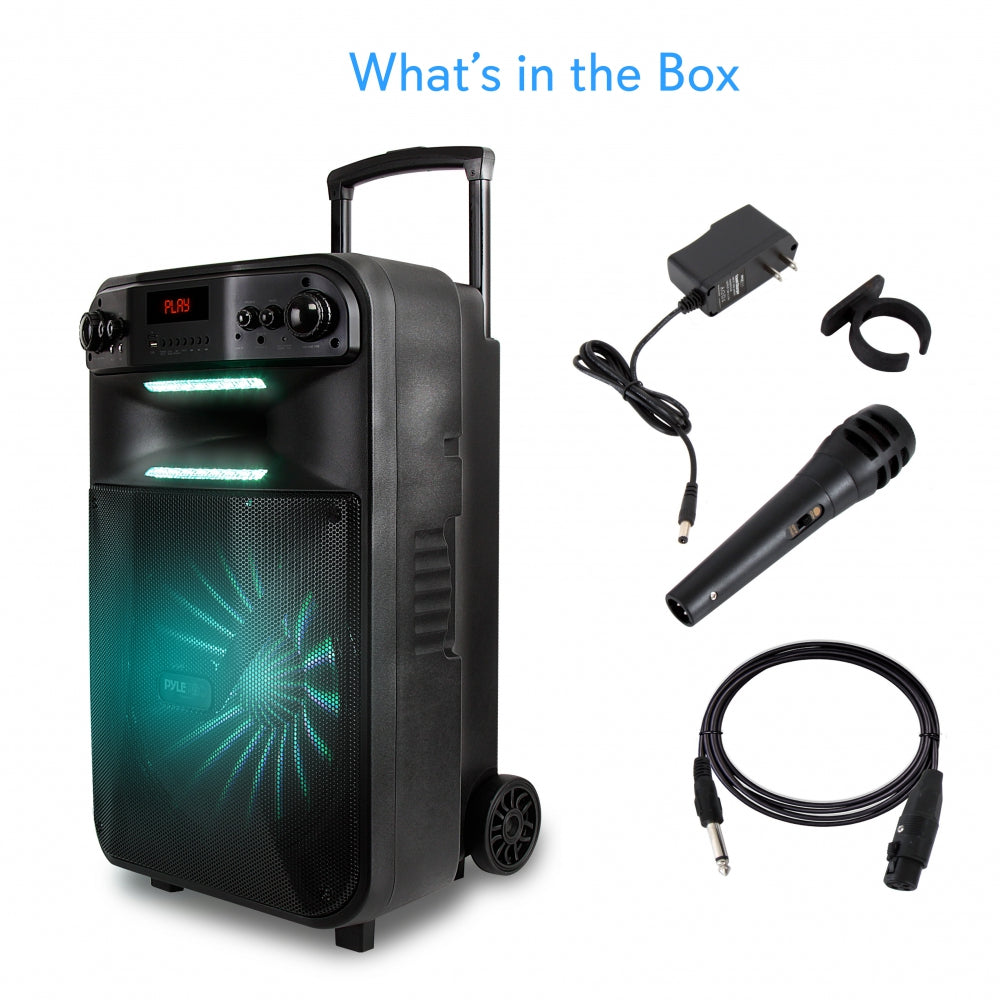 Parlante Portátil y micrófono PA negro PYLE-PRO PWMA447BT