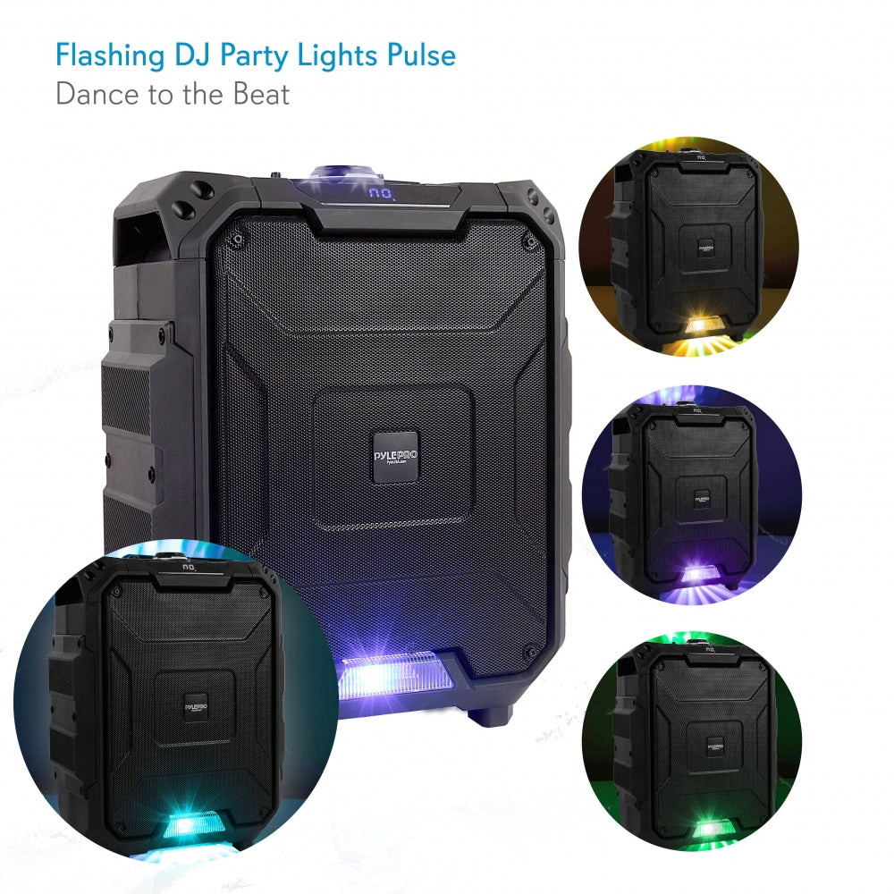 Parlante Portátil y micrófono negro PYLE-PRO PWMDJ88BT