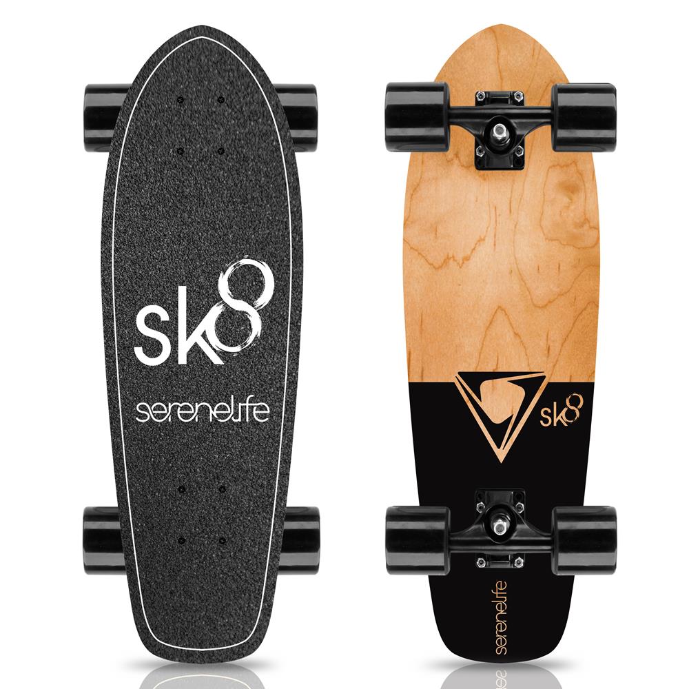 Skateboards de madera color negro SERENELIFE SL5SBBK