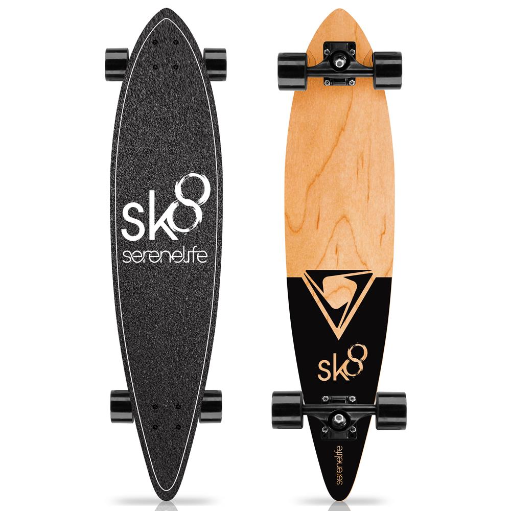Skateboards de madera color negro SERENELIFE SL7SBBK