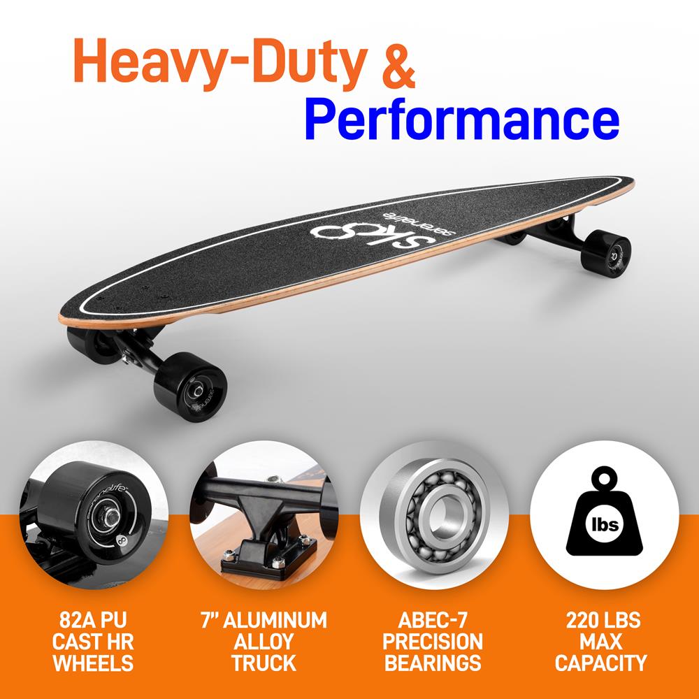 Skateboards de madera color negro SERENELIFE SL7SBBK