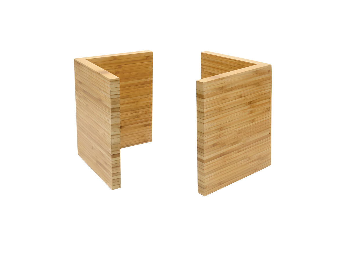 Soportes de Bambú L de 9" - Set de 2 - Natural - Pack x 2